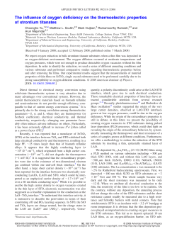 The influence of oxygen deficiency on the thermoelectric properties