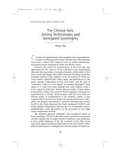 The Chinese Axis: Zoning Technologies and Variegated Sovereignty