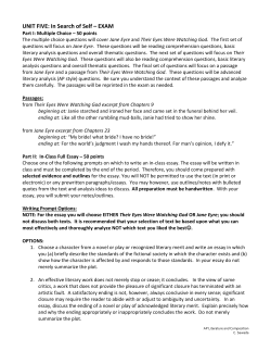 Part I: In Class Essay