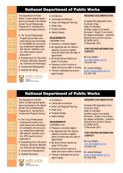 National Department of Public Works National Department of Public