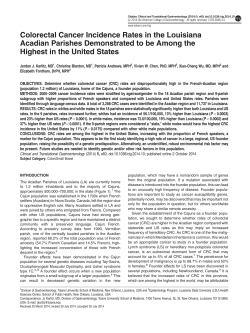 Colorectal Cancer Incidence Rates in the Louisiana