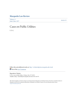 Cases on Public Utilities - Marquette Law Scholarly Commons