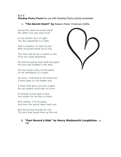 ELA 8 Reading Poetry Poems for use with Reading Poetry Activity