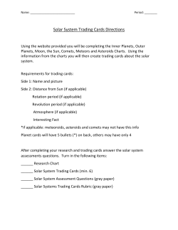 Solar System Trading Cards Directions