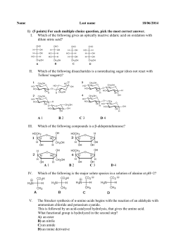 Name Last name 18/06/2014 1) (5 points) For each multiple choice