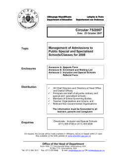 Circular 75/2007 - Gauteng Education