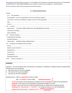Collecting statistical data
