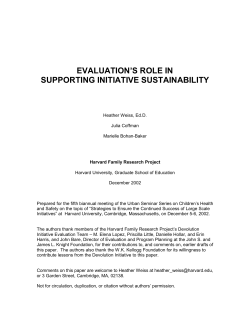 evaluation`s role in supporting initiative sustainability