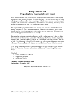 Filing a Motion - Battered Women`s Legal Advocacy Project