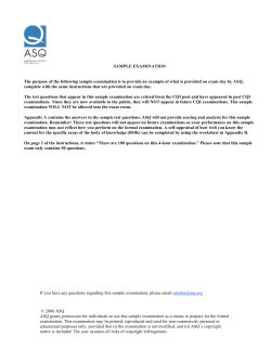 CQI Sample Exam