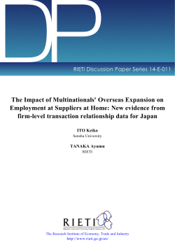 The Impact of Multinationals` Overseas Expansion on Employment at
