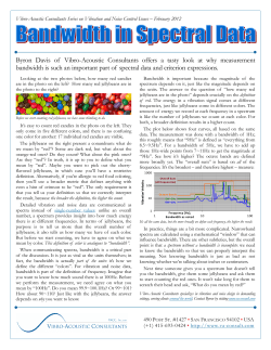 Bandwidth in Spectral Data - Vibro