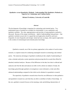 Qualitative versus Quantitative Methods: Understanding Why