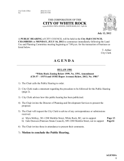 CITY OF WHITE ROCK A G E N D A