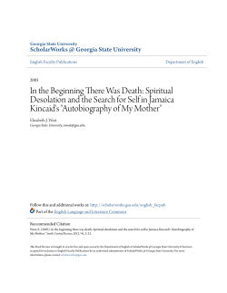 In the Beginning There Was Death: Spiritual Desolation and the