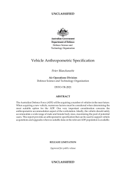 Vehicle Anthropometric Specification