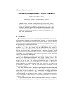 information hiding to foil the casual counterfeiter by d. gruhl and w