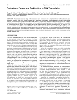 Fluctuations, Pauses, and Backtracking in DNA Transcription