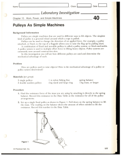 Pulleys As Simple Machines