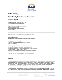 Overview Report - Province of British Columbia