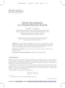 Genetic Recombination as a Chemical Reaction Network