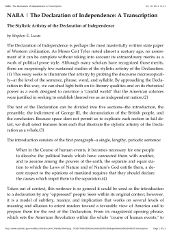 NARA | The Declaration of Independence: A Transcription