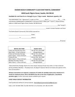 Event Rental Agreement Pdf - Rainier Beach Community Club