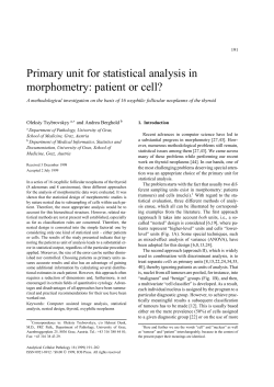 Primary unit for statistical analysis in morphometry: patient