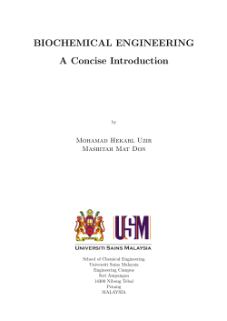 BIOCHEMICAL ENGINEERING A Concise Introduction