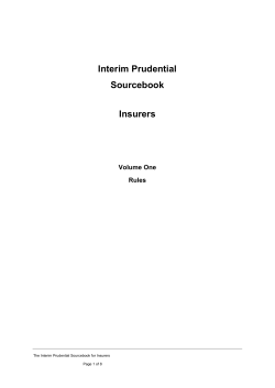 IPRU (INS) - FCA Handbook