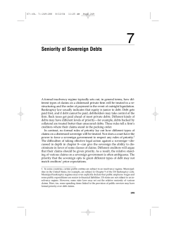 Seniority of Sovereign Debts - Peterson Institute for International