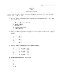 CHEM 1364 Test #2 Summer 2014 (Buckley)