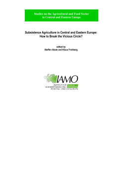 Subsistence Agriculture in Central and Eastern Europe