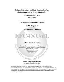 Urban Agriculture and Soil Contamination