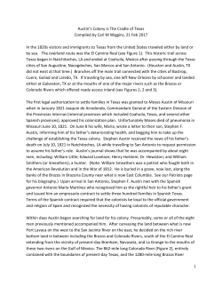 Austin`s Colony is The Cradle of Texas Compiled by Carl M Wiggins