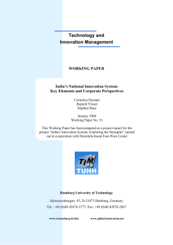 India`s Innovation System: Key Elements and - TUBdok