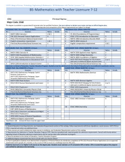 Mathematics with Teacher Licensure 7-12