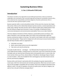 Sustaining Business Ethics