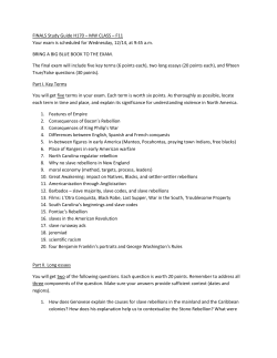 FINALS Study Guide H170 &ndash; MW CLASS &ndash; F11 Your exam is