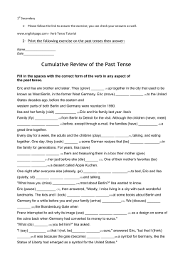 Cumulative Review of the Past Tense