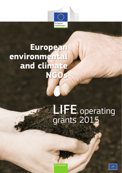 European environmental NGOs &ndash; LIFE operating grants 2015