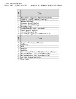 DEPARTMENT: SOCIAL STUDIES COURSE: MYTHOLOGY