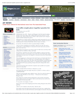 Corvallis couple piece together puzzles for kids | oregonlive.com