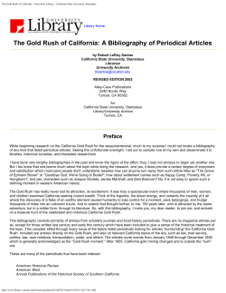 The Gold Rush of California: A Bibliography of Periodical Articles