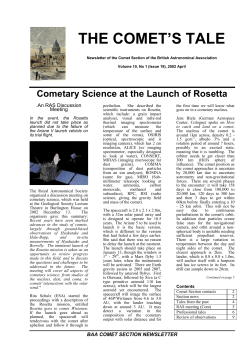 THE COMET`S TALE - Institute of Astronomy