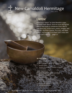 Fall Newsletter - New Camaldoli Hermitage