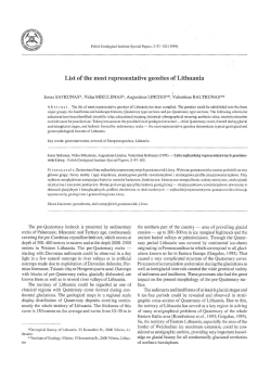 List of the most representative geosites of Lithuania