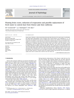 Floating brine crusts, reduction of evaporation and possible