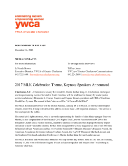 2017 MLK Celebration Theme, Keynote Speakers Announced