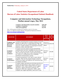 United States Department of Labor Bureau of Labor Statistics